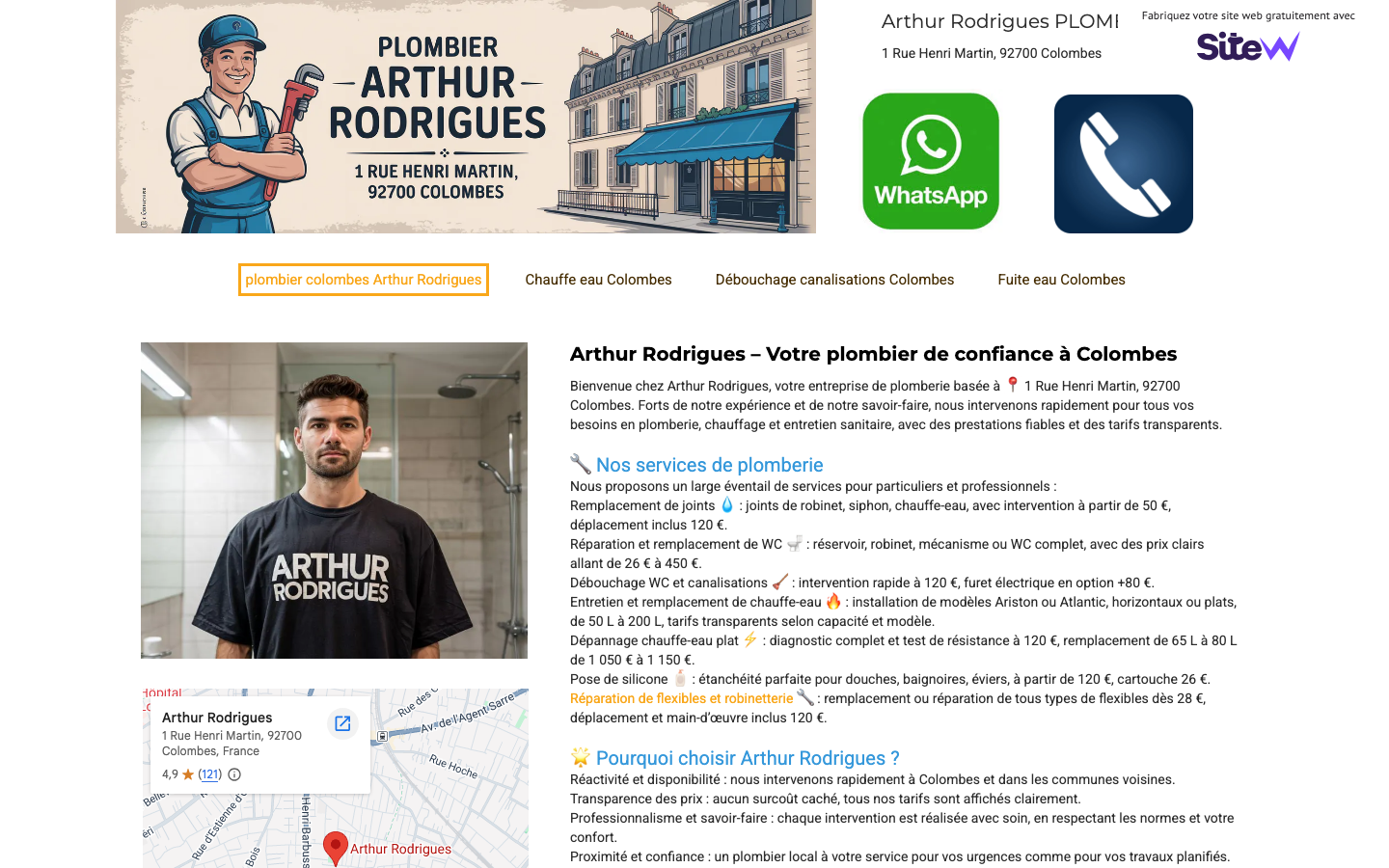 Site actuel de Arthur Rodrigues