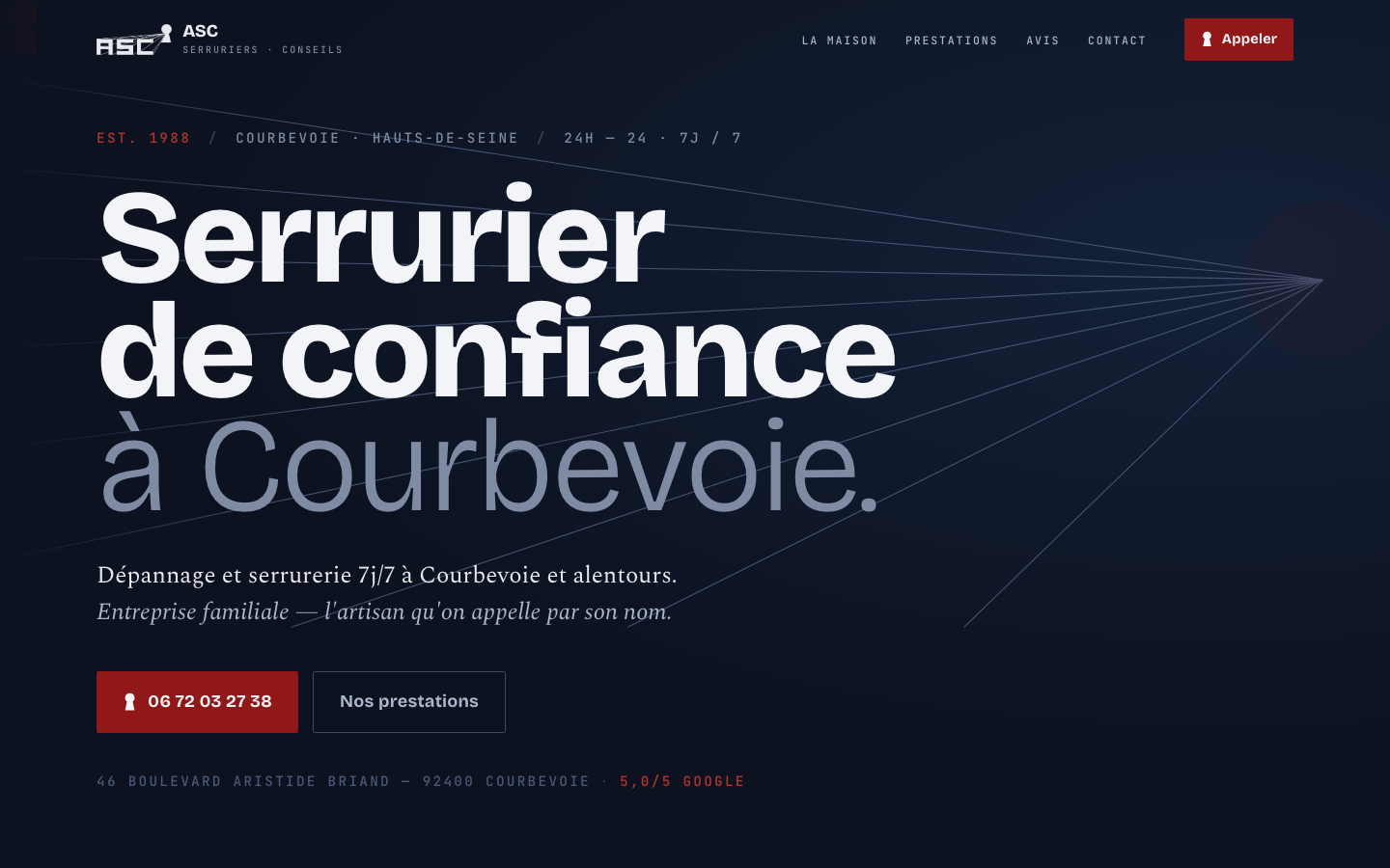 Refonte de ASC Serruriers Conseils par Nexsua