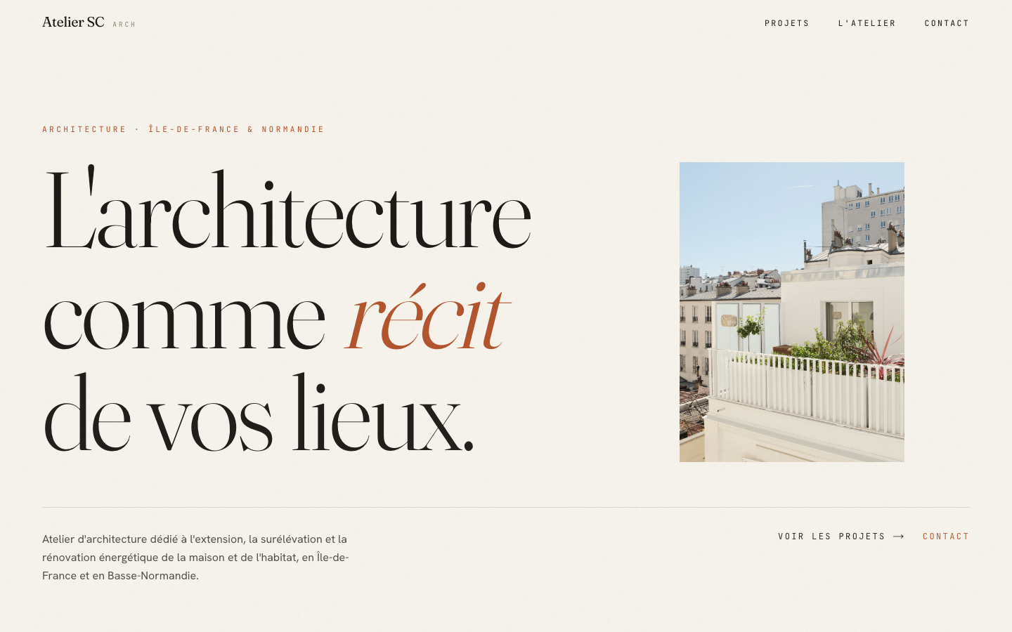 Refonte de Atelier SC Arch par Nexsua