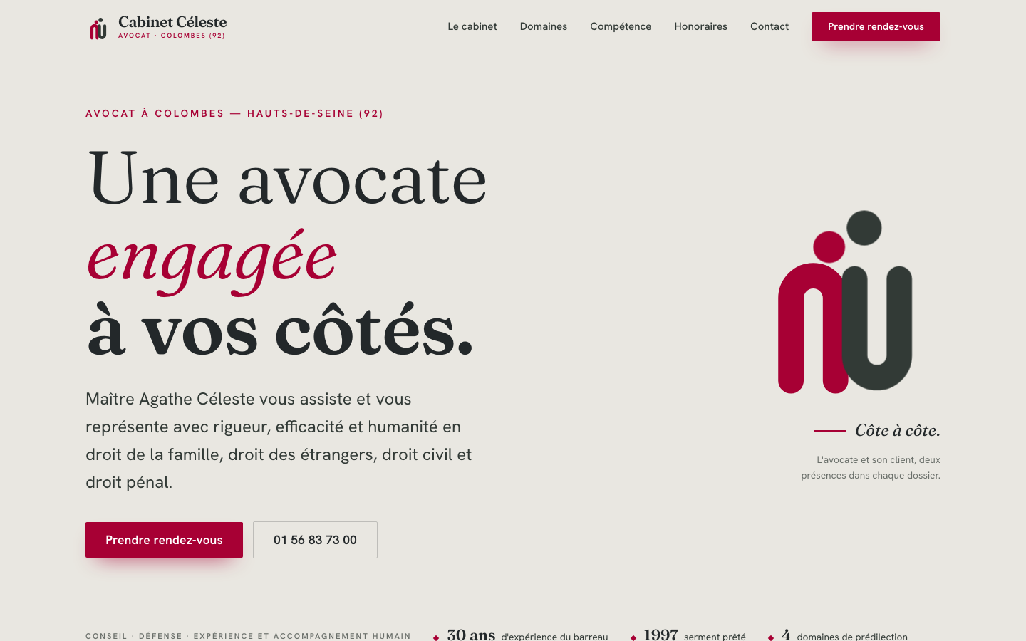 Refonte de Cabinet d'avocats Céleste par Nexsua