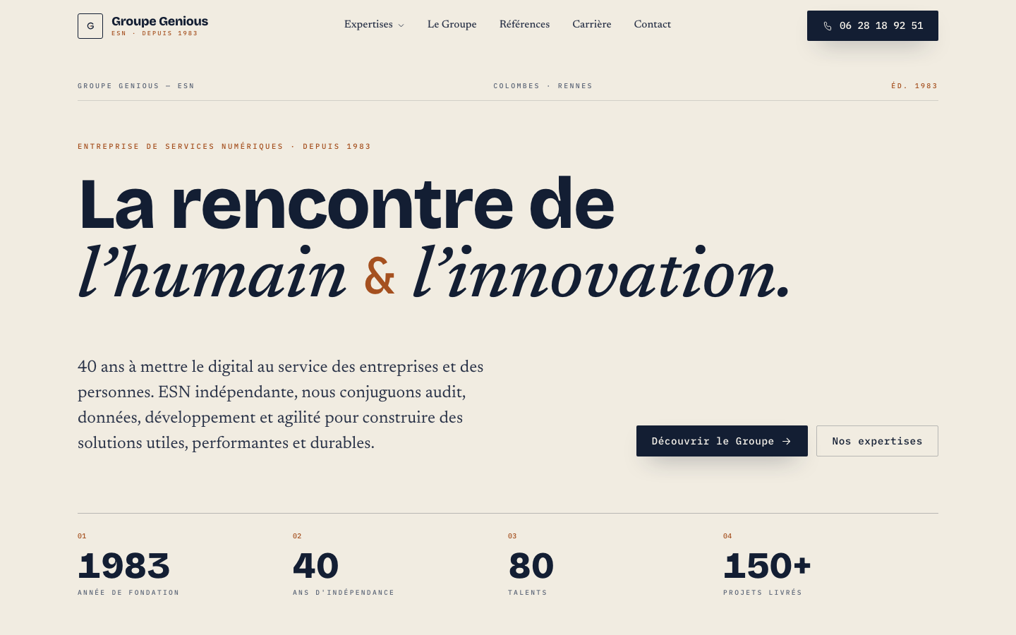 Refonte de Groupe Genious par Nexsua