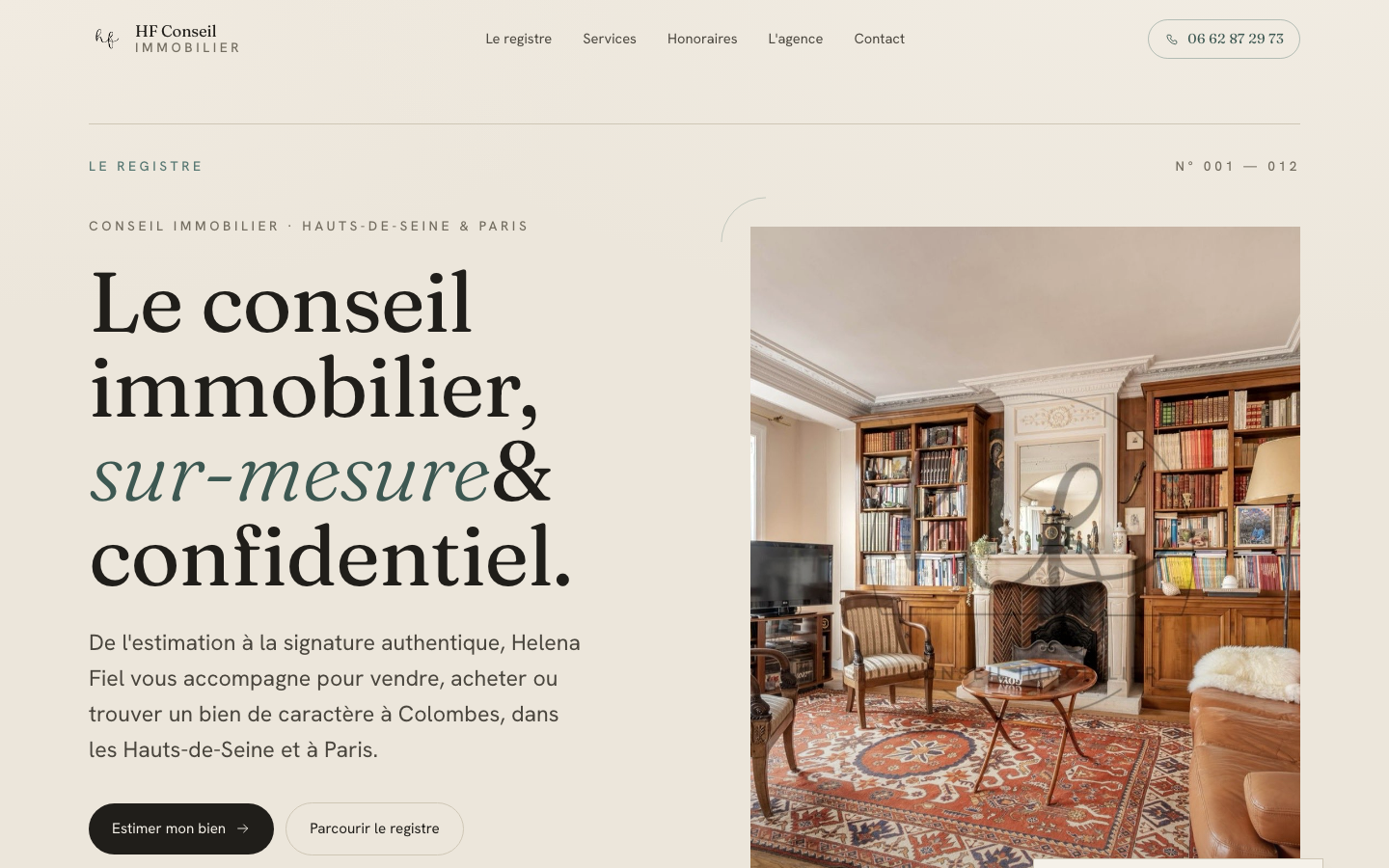 Refonte de HF Conseil Immobilier par Nexsua