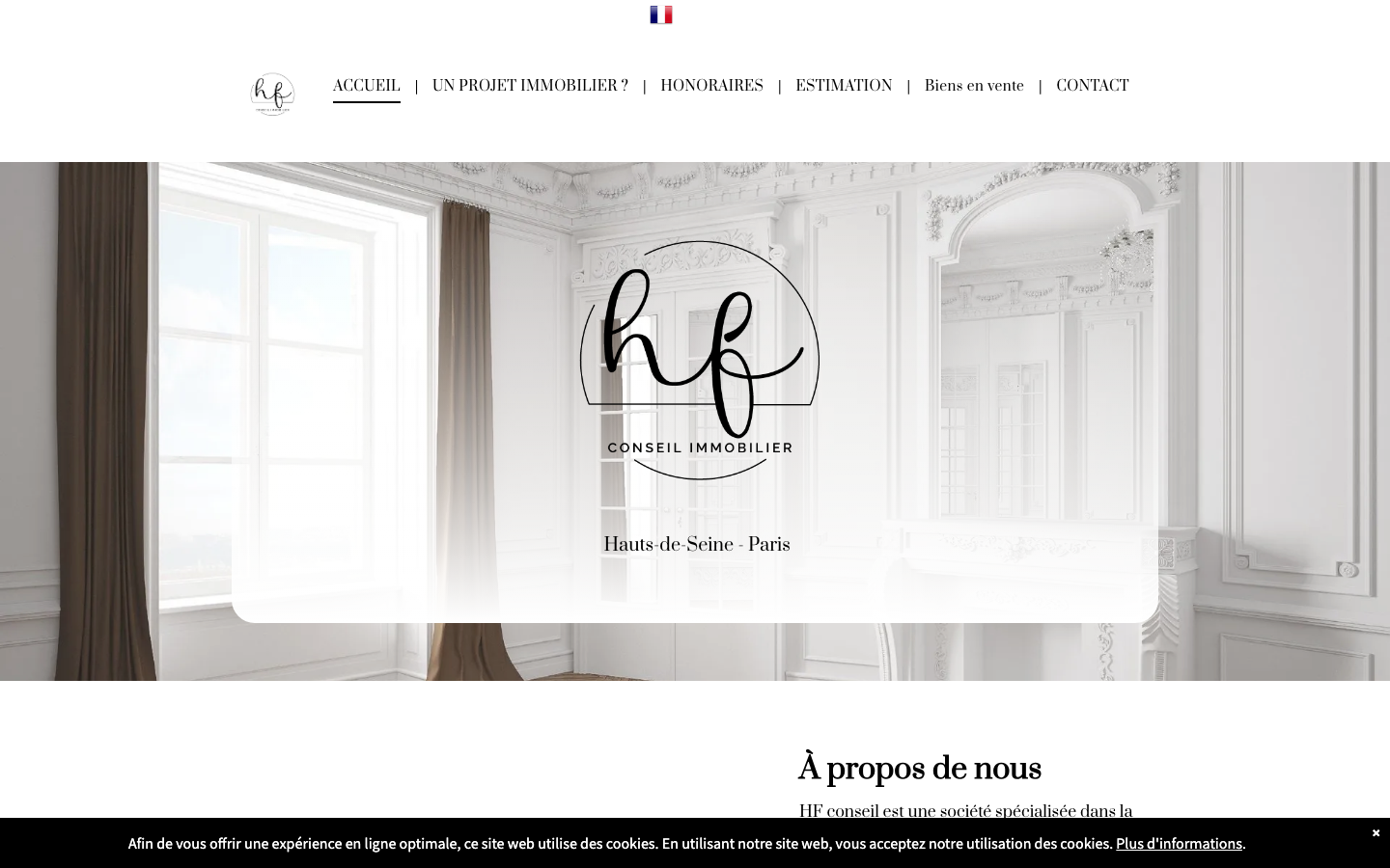 Site actuel de HF Conseil Immobilier