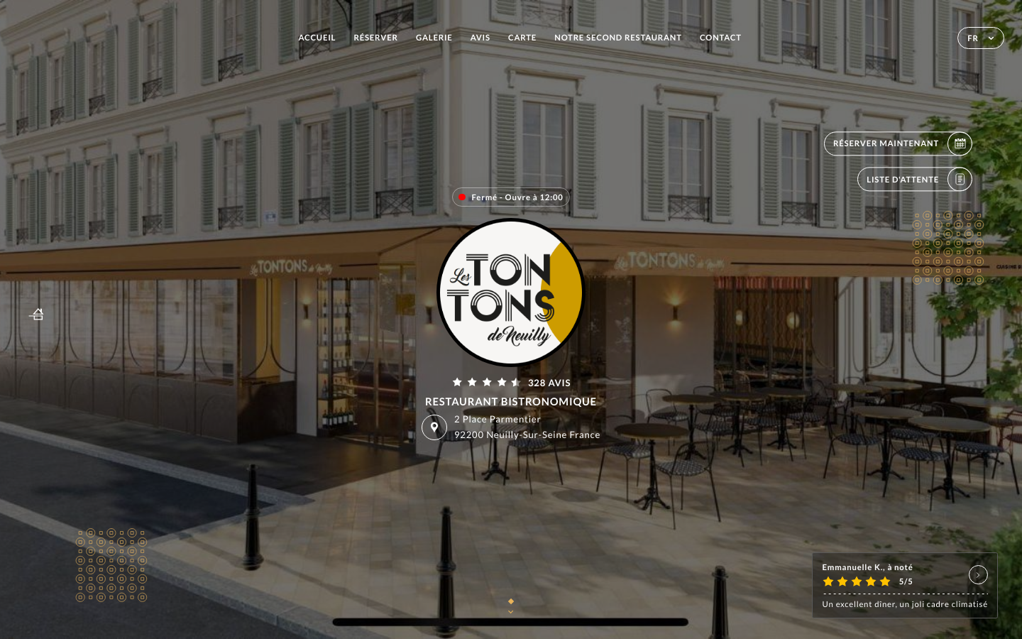Site actuel de Les Tontons de Neuilly