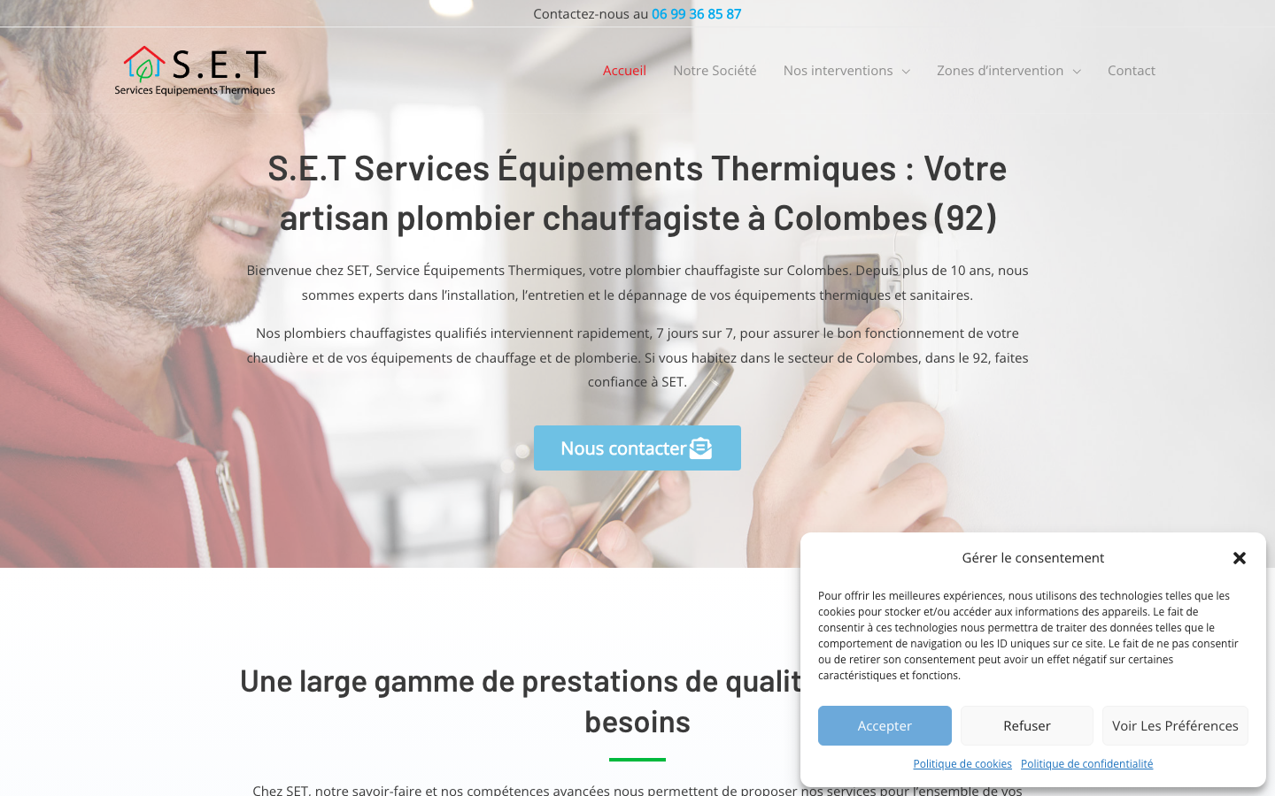 Site actuel de SET Chauffage
