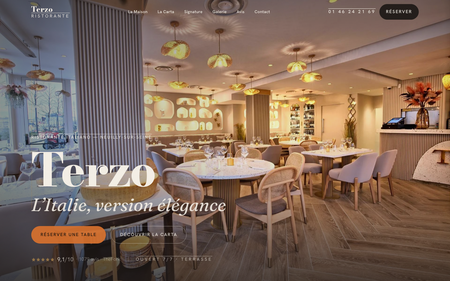 Refonte de Terzo Ristorante par Nexsua